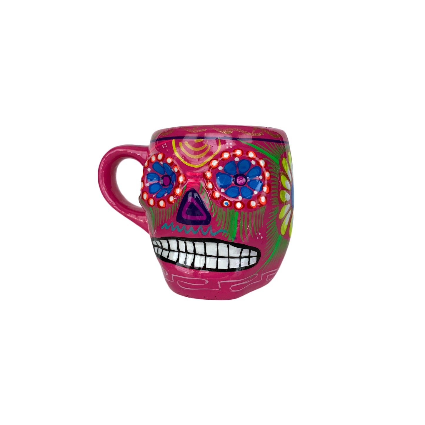 Hand Painted Sugar Skull Coffee Mug  - 10 oz capacity (Made in Mexico)