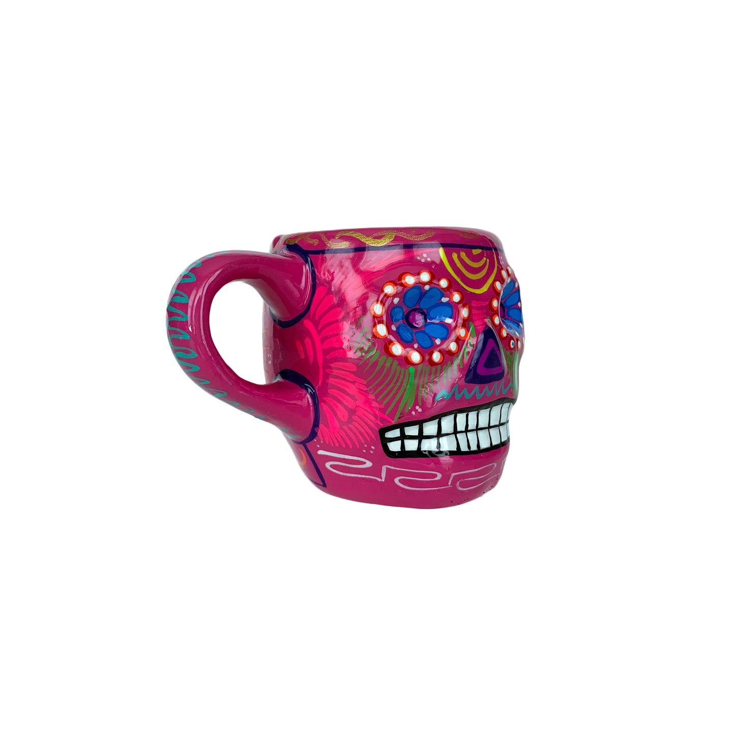 Hand Painted Sugar Skull Coffee Mug  - 10 oz capacity (Made in Mexico)