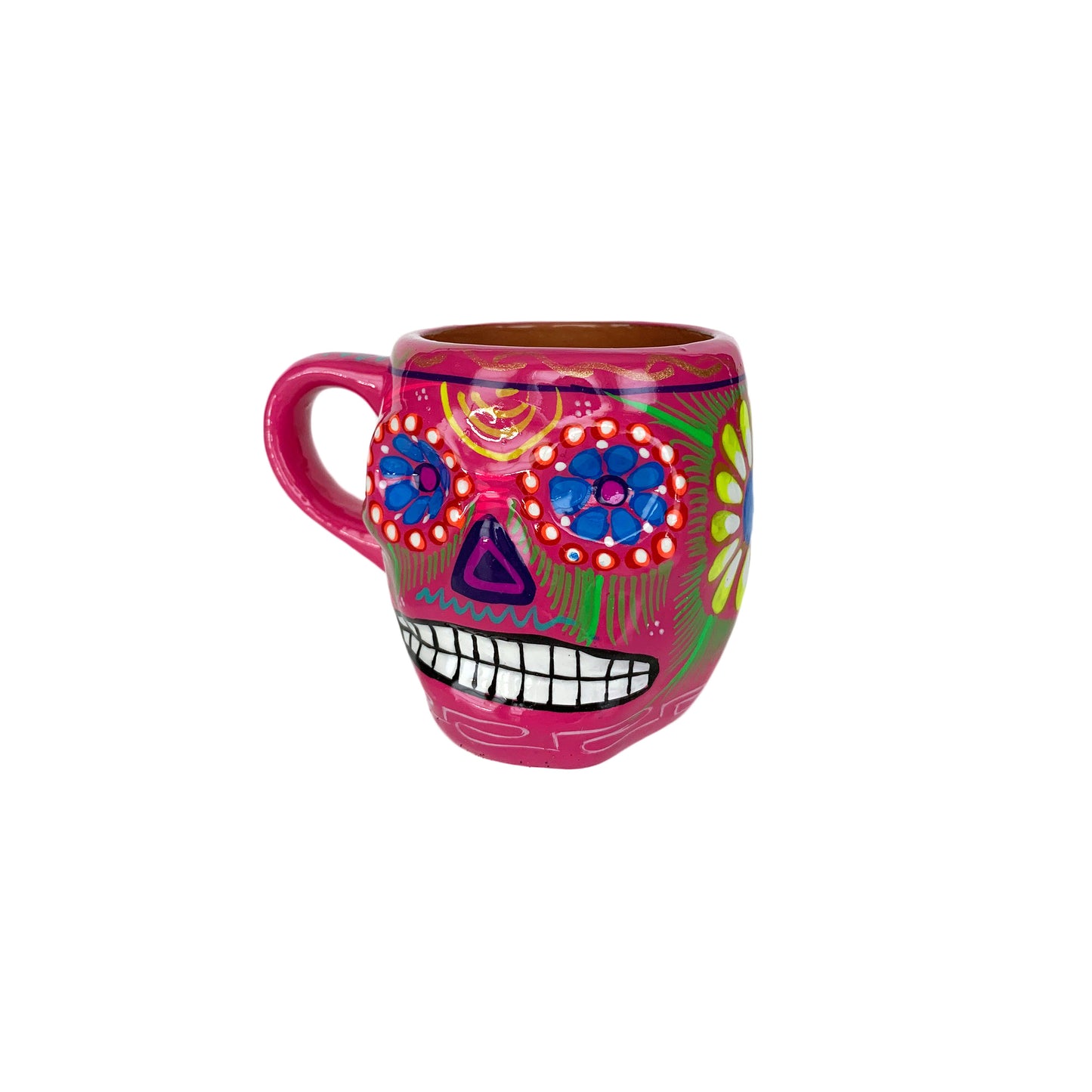 Hand Painted Sugar Skull Coffee Mug  - 10 oz capacity (Made in Mexico)