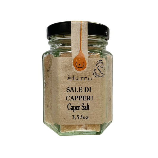 Etimo Pantelleria Caper Flavored Trapani Sea Salt from Sicily - 100 Grams | 3.52 Ounces