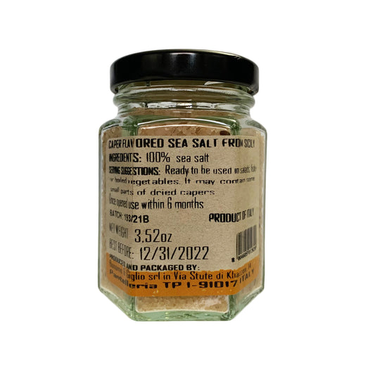 Etimo Pantelleria Sal marina de Trapani con sabor a alcaparra de Sicilia - 100 gramos | 3,52 onzas 