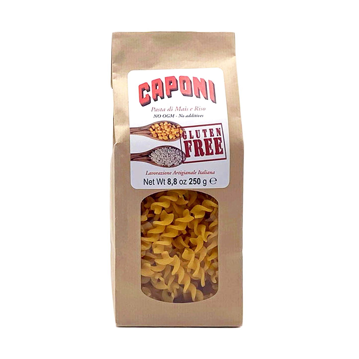 Caponi Gluten Free Pasta Variety Pack of 3 - Tagliatelle, Maccheroni + Fusilli