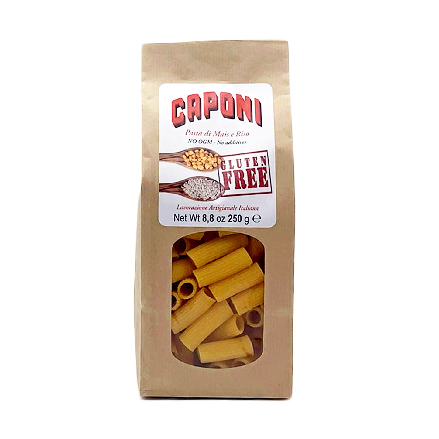 Caponi Gluten Free Pasta Variety Pack of 3 - Tagliatelle, Maccheroni + Fusilli