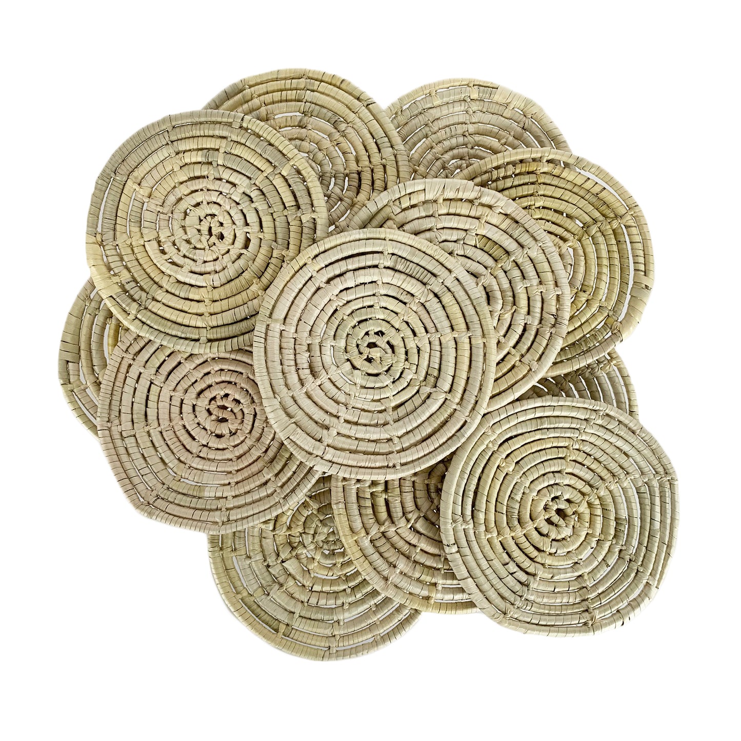 Posavasos de fibra de palma tejidos a mano de México (se venden individualmente)