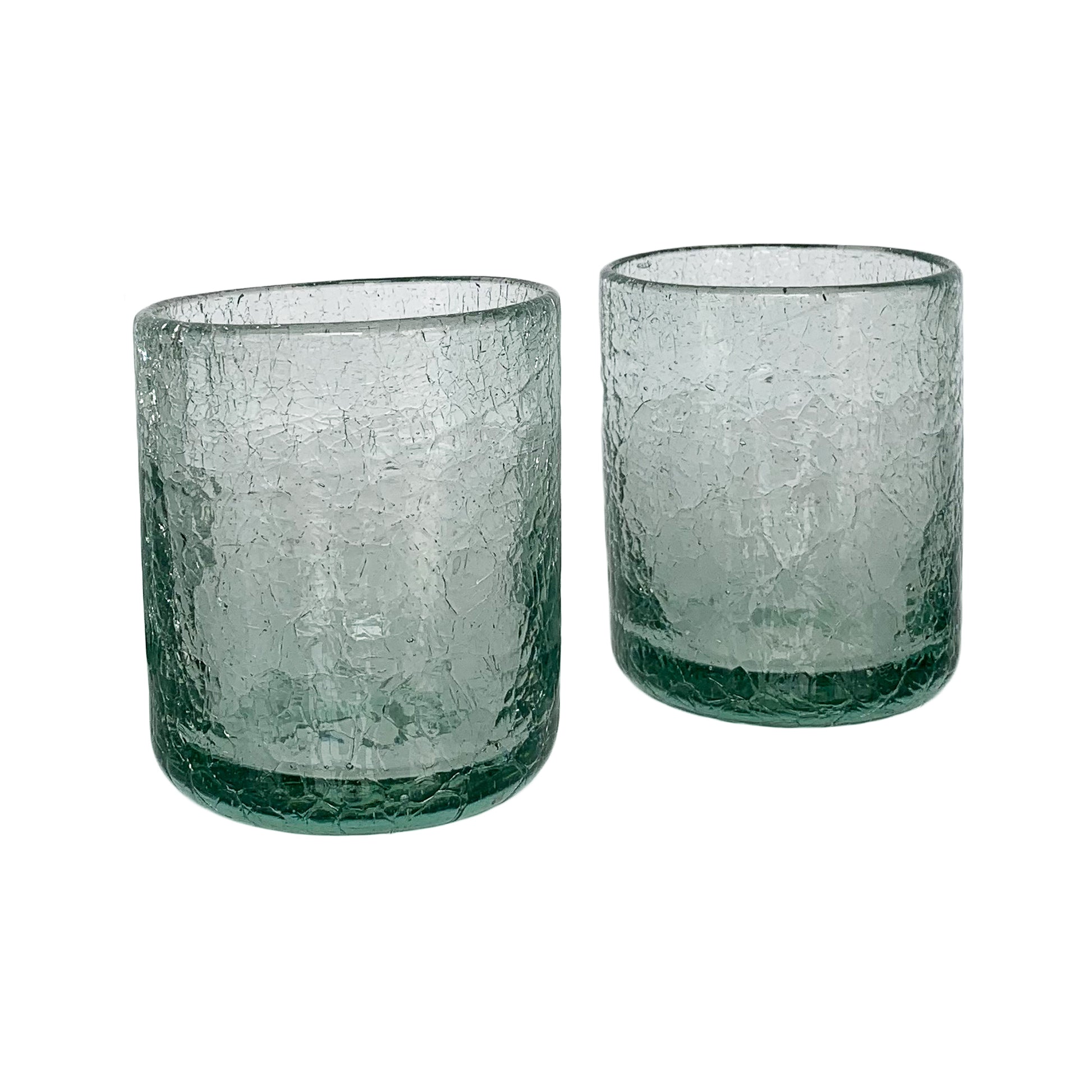 Recycled Small Glass Tumbler in a Set of 6 in Sea-Green