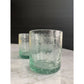 Vasos de vidrio agrietado soplado a mano, juego de 2 | Vasos mexicanos para beber | Capacidad de 12 onzas