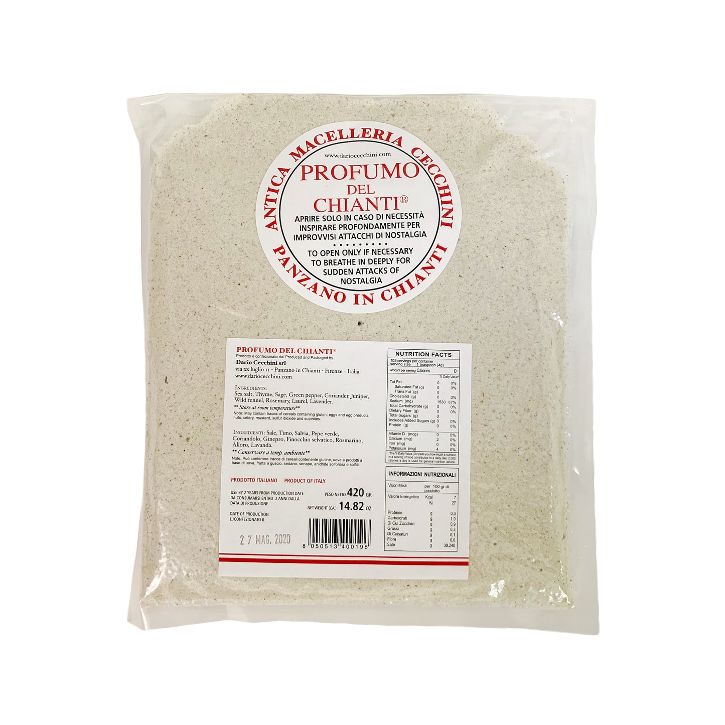 Mezcla de sal de hierbas Dario Cecchini - Paquete de recarga con pegatinas - Utilice su propio frasco - 420 g… 