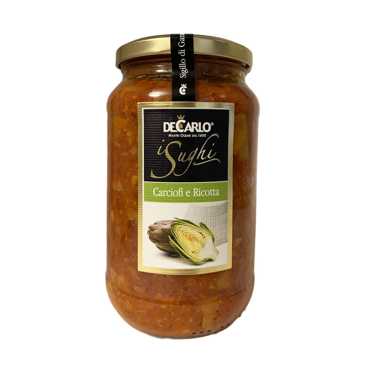 Salsa para pasta de tomate, alcachofa y queso ricotta DeCarlo (Carciofi e Ricotta) 17.6 onzas