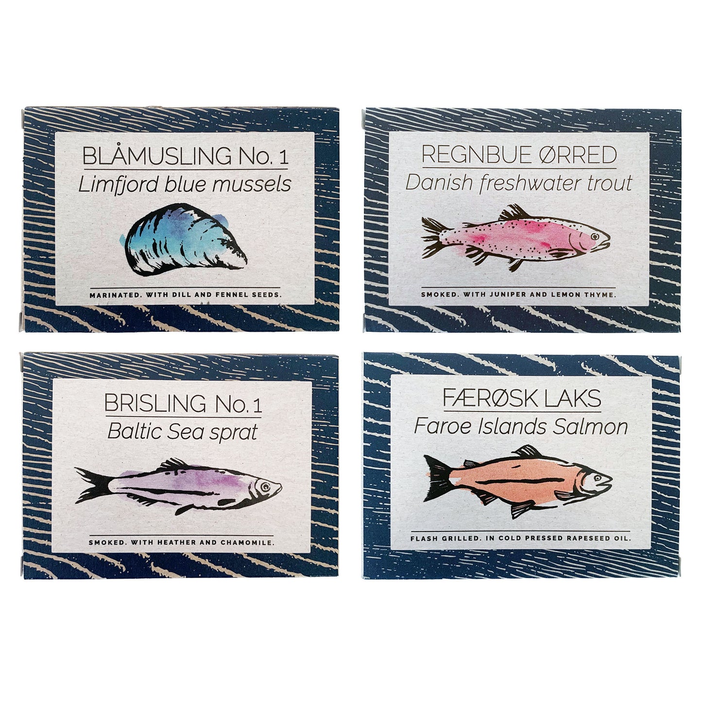 FANGST - Canned Nordic Seafood Variety Pack of 4