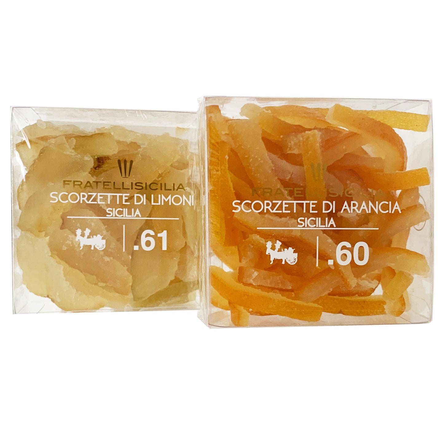 Fratelli Motta | Fratelli Sicilia Candied Sicilian Orange Peel and Lemon Peel (Variety Pack of 2)