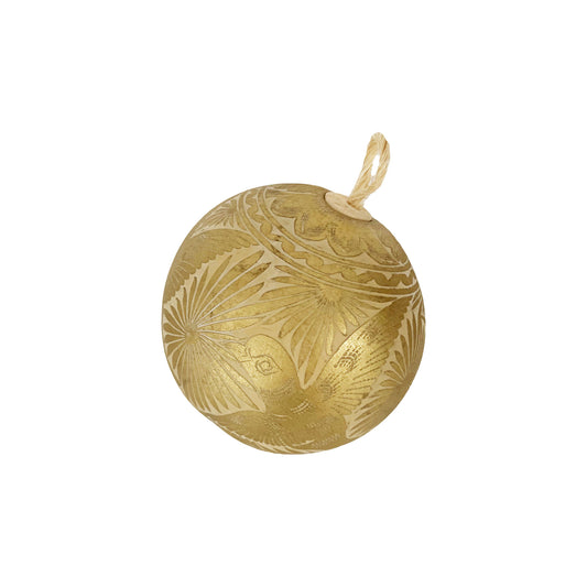 Hand Carved Jicara Gourd Ornaments from Mexico in Silver, White and Gold