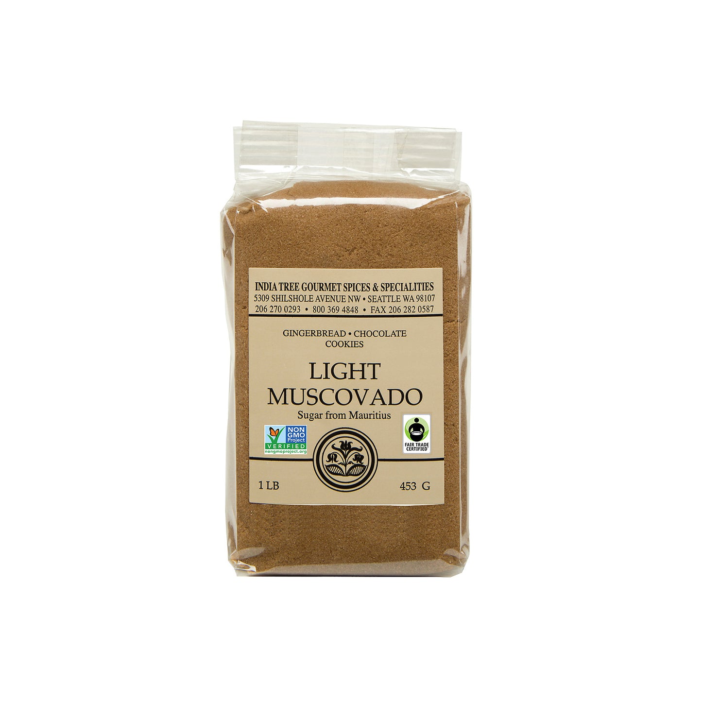 India Tree Light Muscovado Sugar from Mauritius - 1 lb