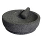 Molcajete mexicano grande (11”-12”) tallado a mano en piedra 100% volcánica | Base redonda
