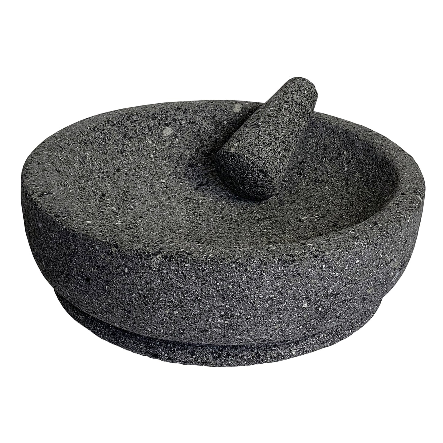 Large (11”-12”) Mexican Molcajete Hand-carved from 100% Volcanic Stone | Round Base