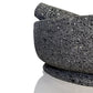 Molcajete mexicano grande (11”-12”) tallado a mano en piedra 100% volcánica | Base redonda