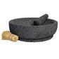 Molcajete mexicano grande (11”-12”) tallado a mano en piedra 100% volcánica | Base redonda