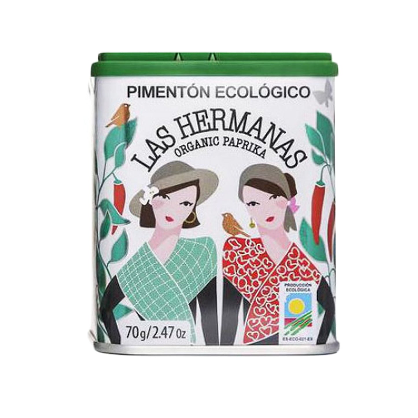 Pimentón Ahumado Dulce Orgánico Las Hermanas de España (Pimentón de la Vera- Dulce) 70g (2.47 Oz)