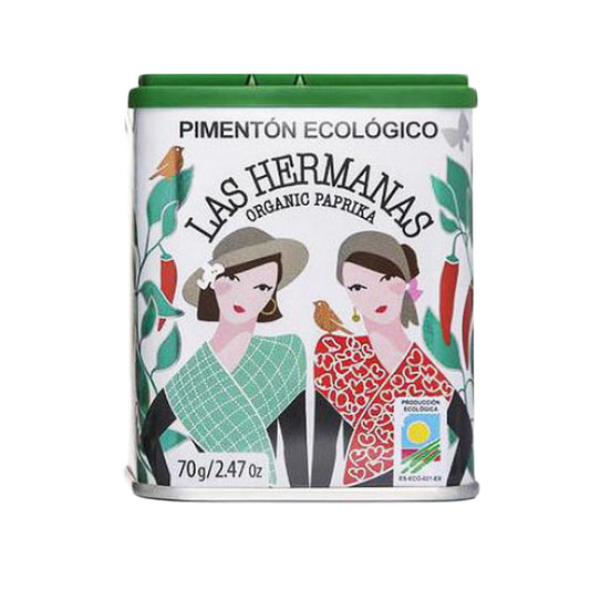 Las Hermanas Organic Sweet Smoked Paprika from Spain (Pimentón de la Vera- Dulce) 70g (2.47 Oz)