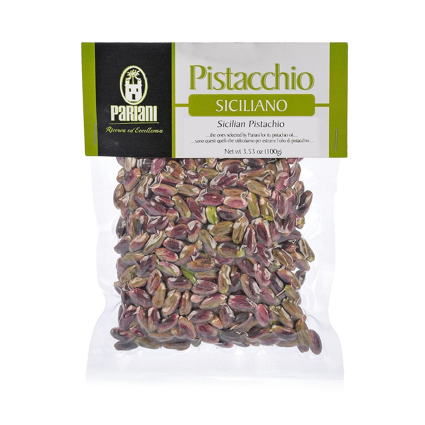 PARIANI Pistachos Sicilianos (Enteros, Crudos, Sin Sal) 100g