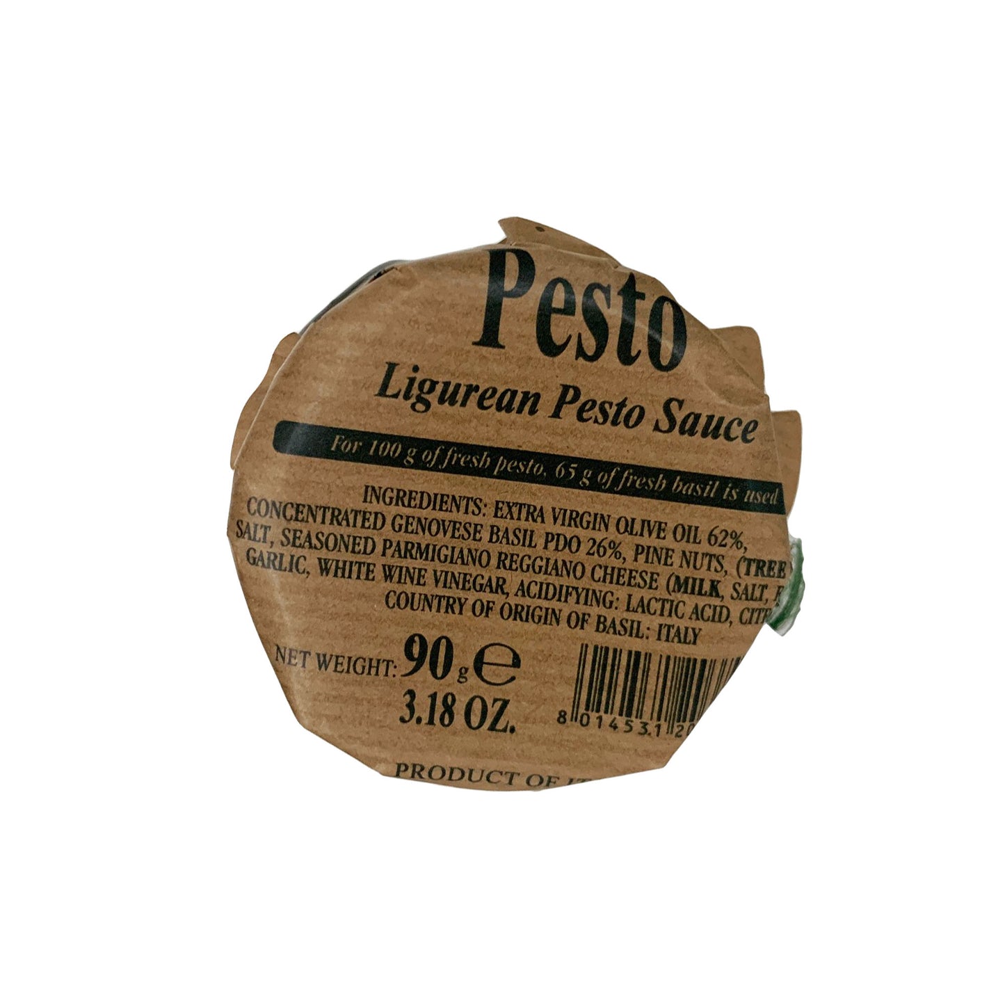 Frantoio di Sant'agata D'Oneglia Salsa pesto de albahaca de Liguria sin pasteurizar elaborada con albahaca genovesa DOP y parmigiano reggiano DOP