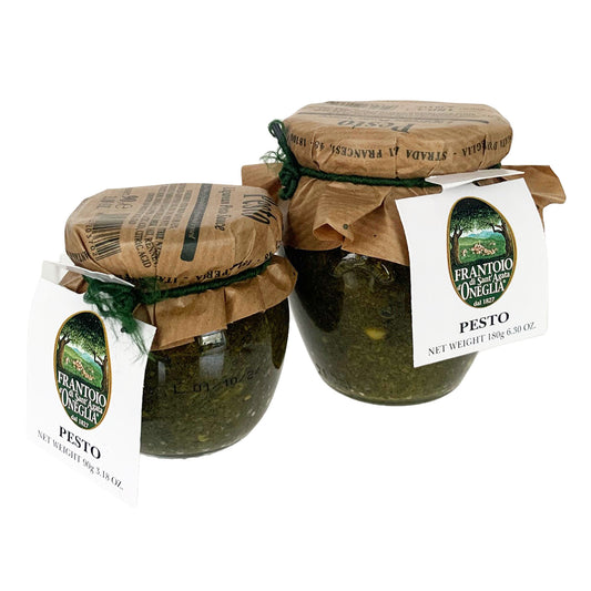 Frantoio di Sant’agata D’Oneglia Unpasteurized Ligurian Basil Pesto Sauce made with DOP Genovese Basil and DOP Parmigiano Reggiano