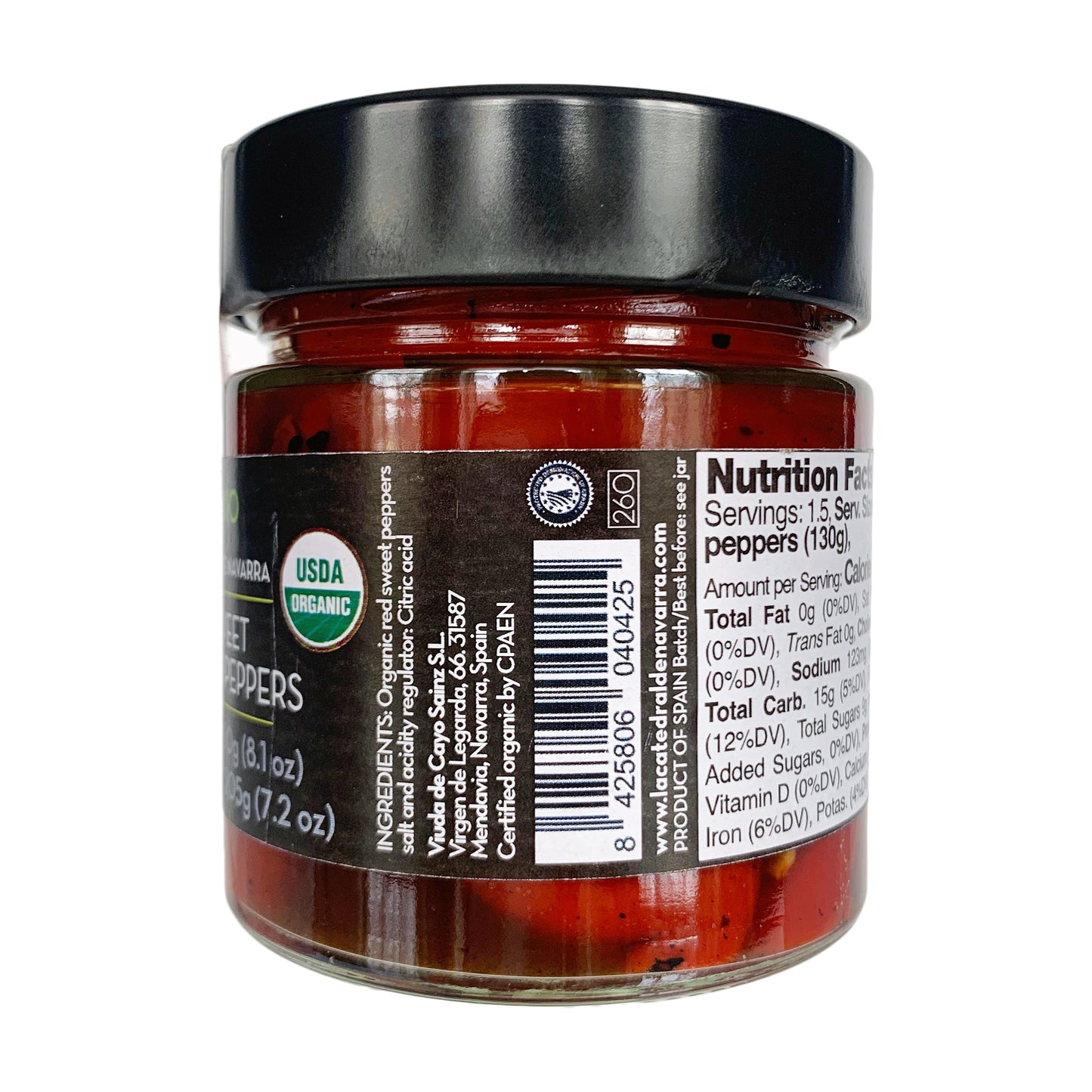 La Catedral de Navarra Organic Piquillo Peppers from Spain | DOP Ladosa - 230g (8.1oz)