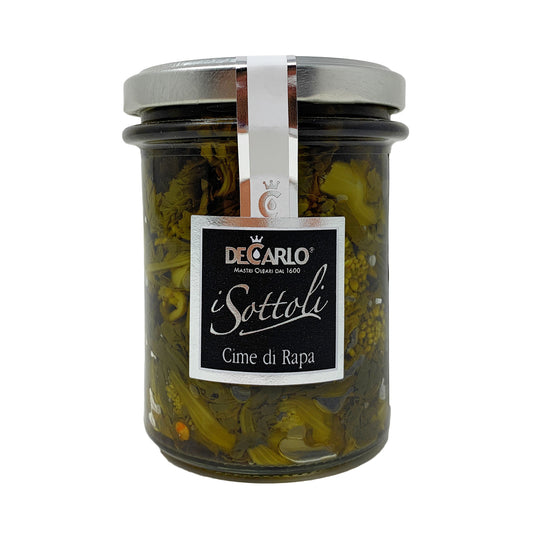 DeCarlo Cime di Rapa (Rapini Conservado en Aceite de Oliva Virgen Extra) 190g