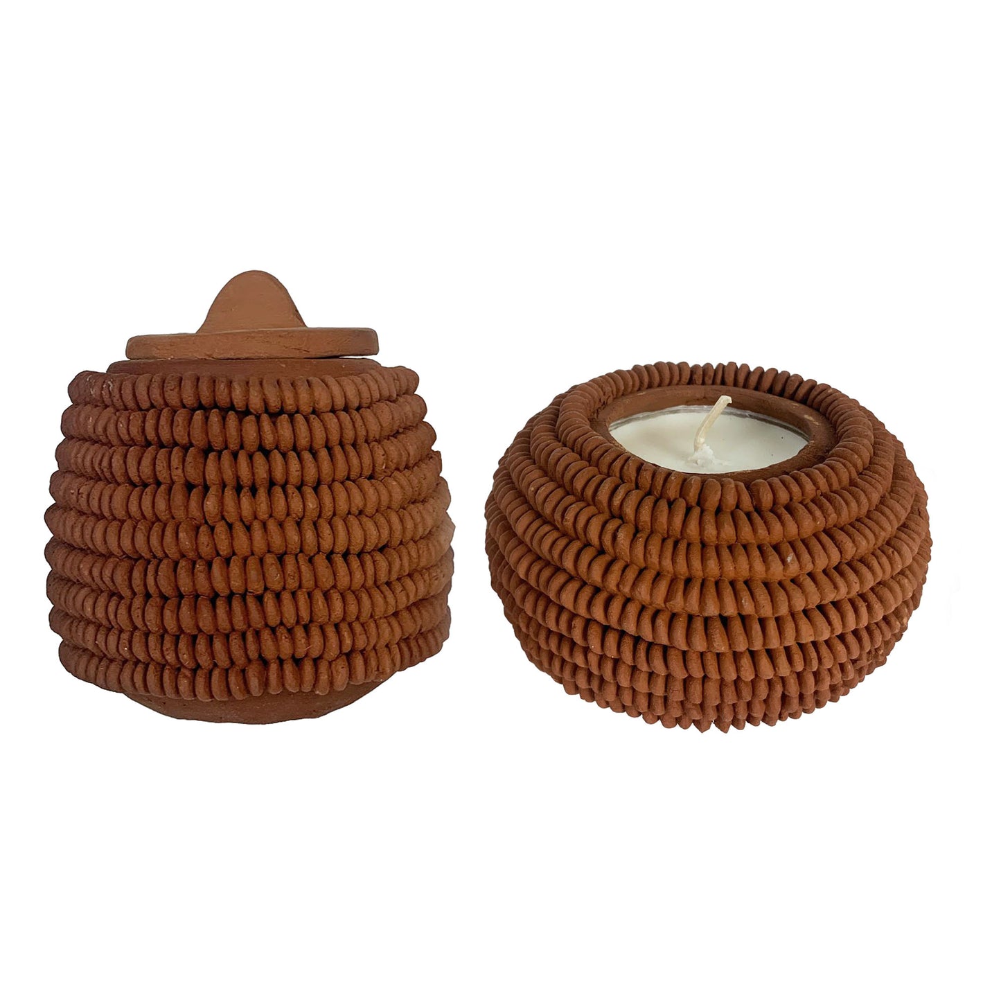 Red Clay Mexican Candles - Hand Poured Lavender Scented Soy Wax Candle - Artisan Made in Mexico
