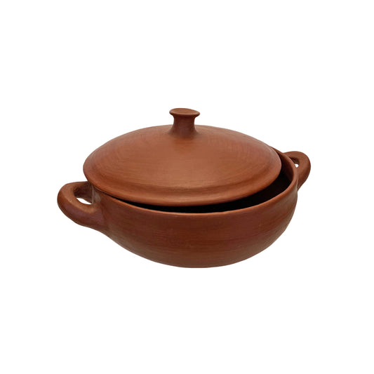 Red Clay Cooking Pot + Lid | Cazuela de Barro Rojo | 3 Quart Capacity | Handmade in Oaxaca, Mexico