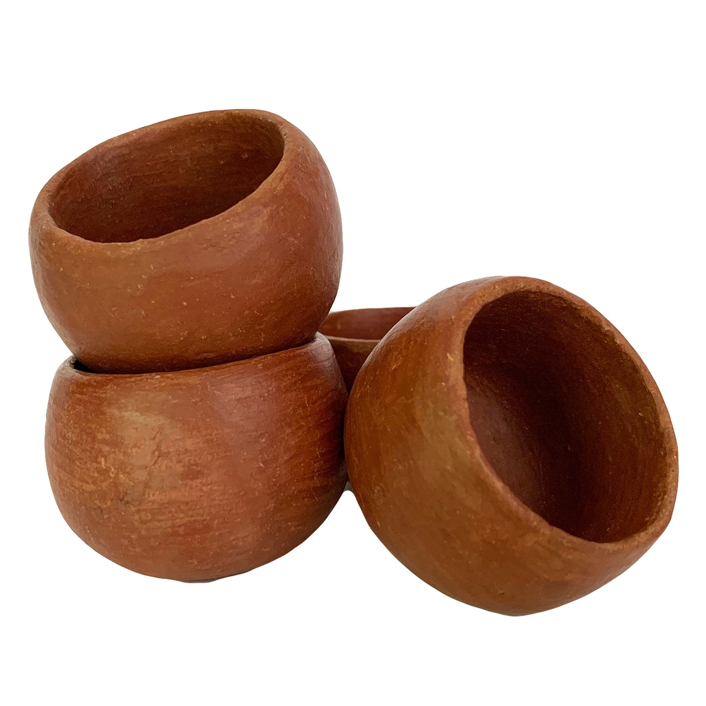 Red Clay Artisan Mezcal Copitas 1oz (Round)- Handmade in Oaxaca, Mexico - Pack of 4