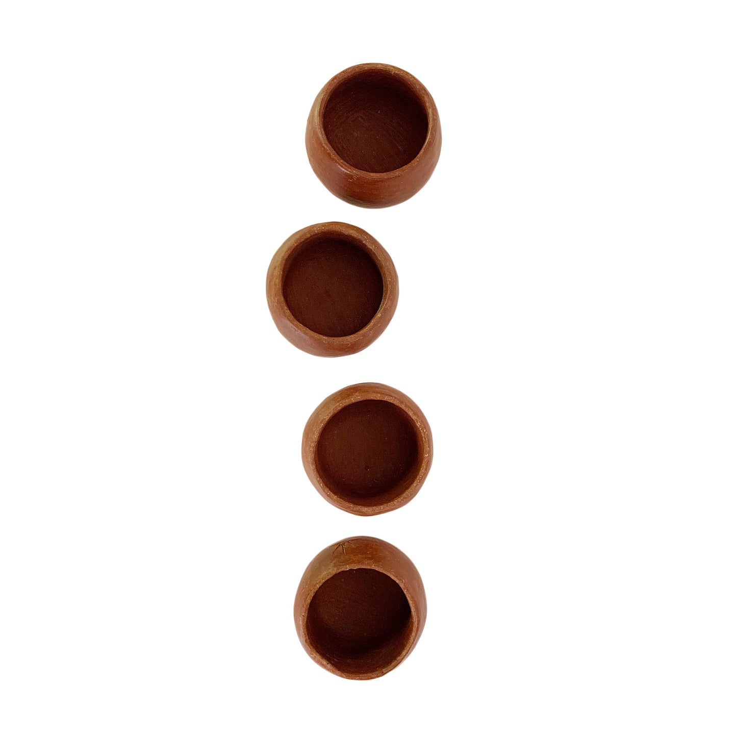 Red Clay Artisan Mezcal Copitas 1oz (Round)- Handmade in Oaxaca, Mexico - Pack of 4
