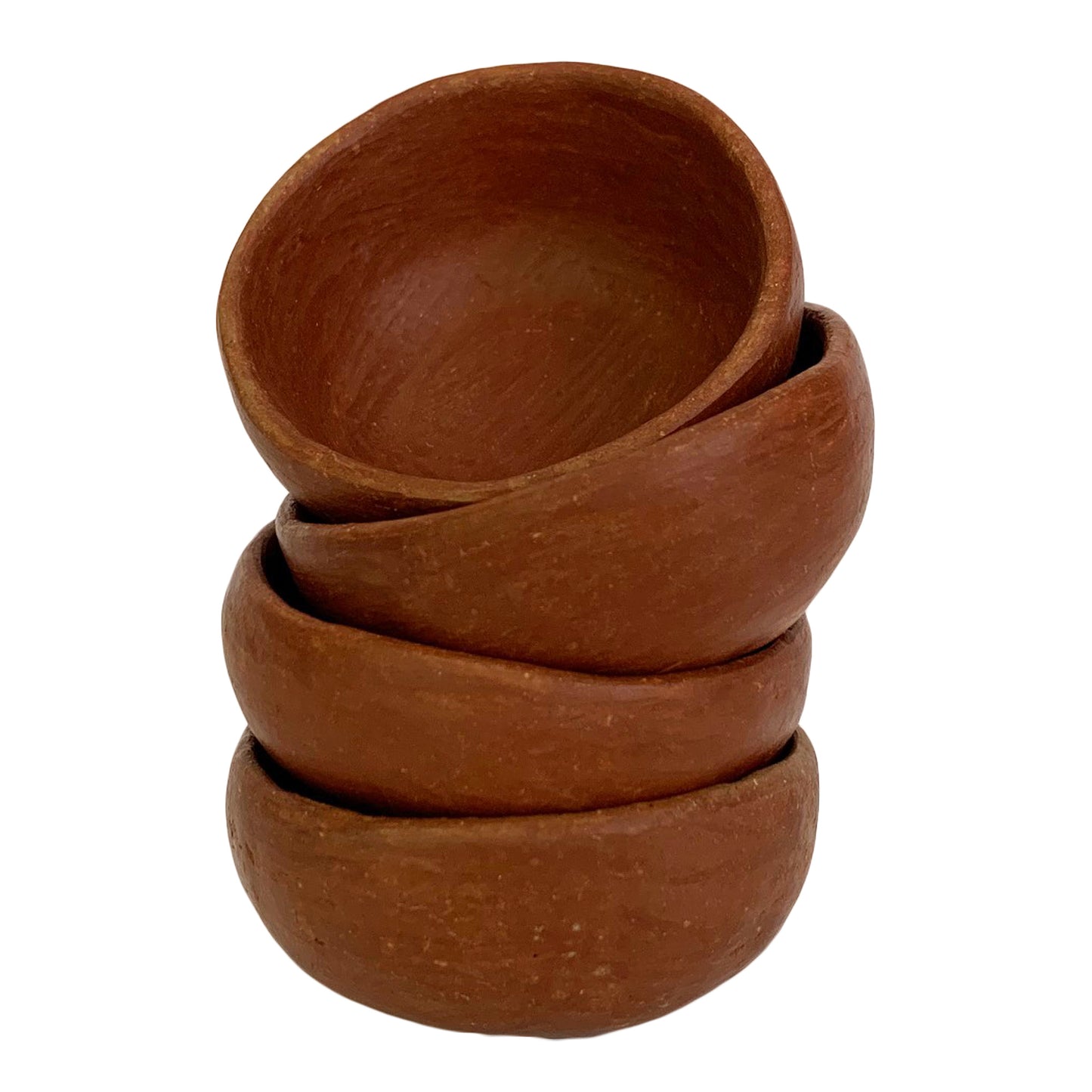 Red Clay Artisan Mezcal Copitas 1oz (wide mouth) - Handmade in Oaxaca, Mexico - Pack of 4