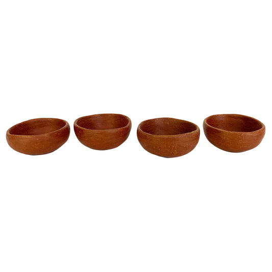 Red Clay Artisan Mezcal Copitas 1oz (wide mouth) - Handmade in Oaxaca, Mexico - Pack of 4