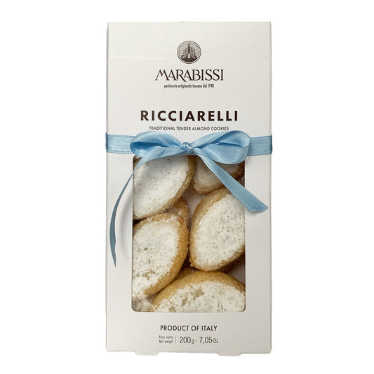 Galletas italianas Marabissi Ricciarelli di Siena (galletas de almendras suaves y masticables) 200 g | 7,05 onzas