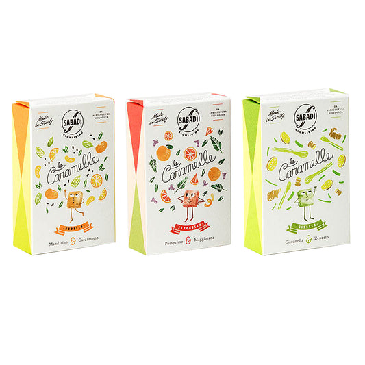 Sabadi Organic Italian Hard Candies (Variety Pack of 3)