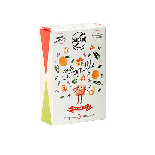 Caramelo duro italiano orgánico Sabadi con pomelo y mejorana 1.14 oz