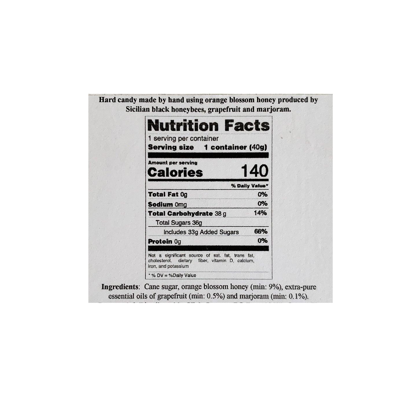 Sabadi Organic Italian Hard Candy with Grapefruit & Marjoram 1.14 oz