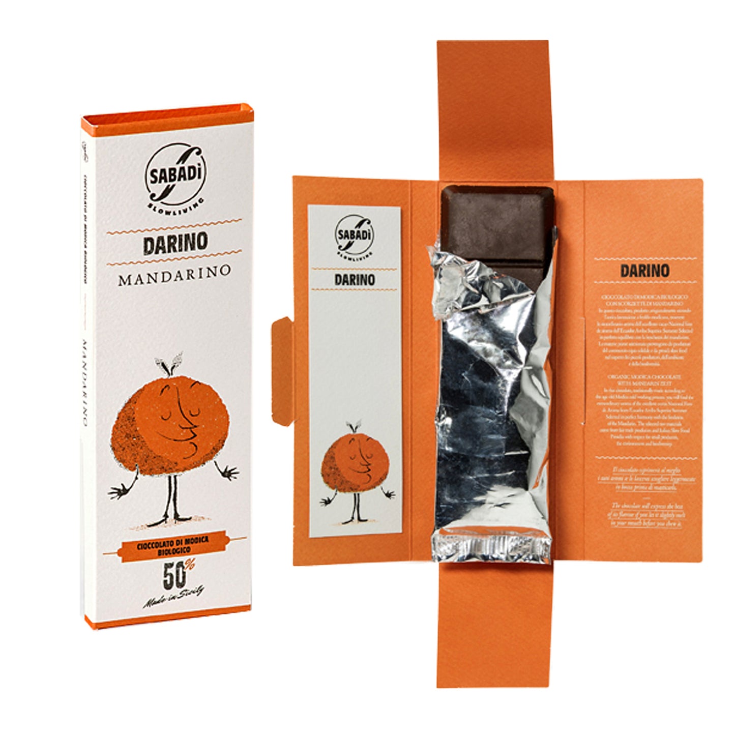 Sabadi Organic Modica Chocolate with Mandarin 1.76 oz