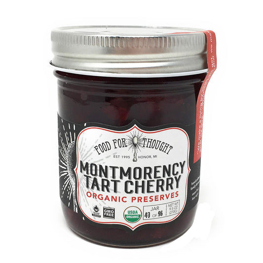 FOOD FOR THOUGHT Organic Tart Cherry Preserves, 9.5 Ounce