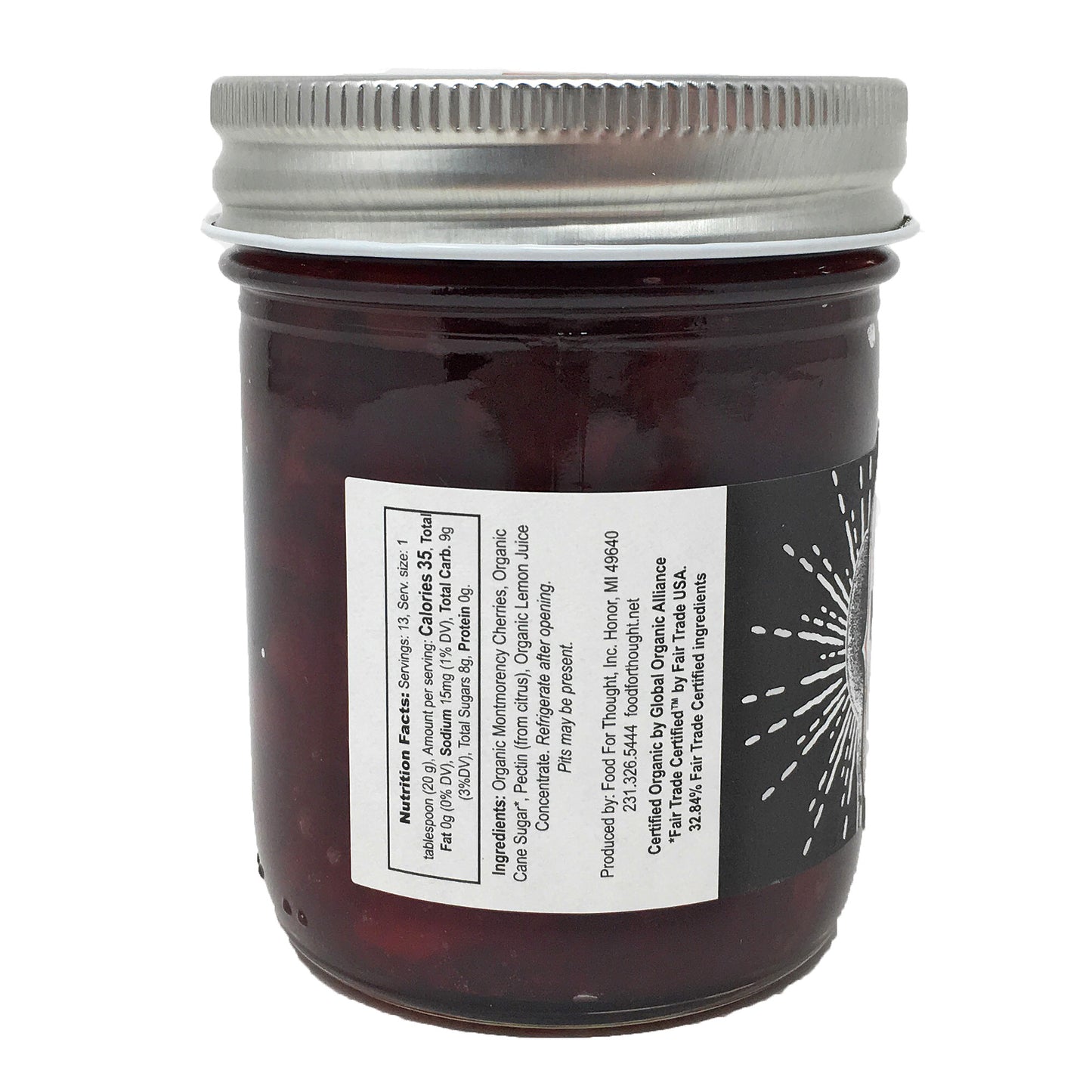 FOOD FOR THOUGHT Organic Tart Cherry Preserves, 9.5 Ounce