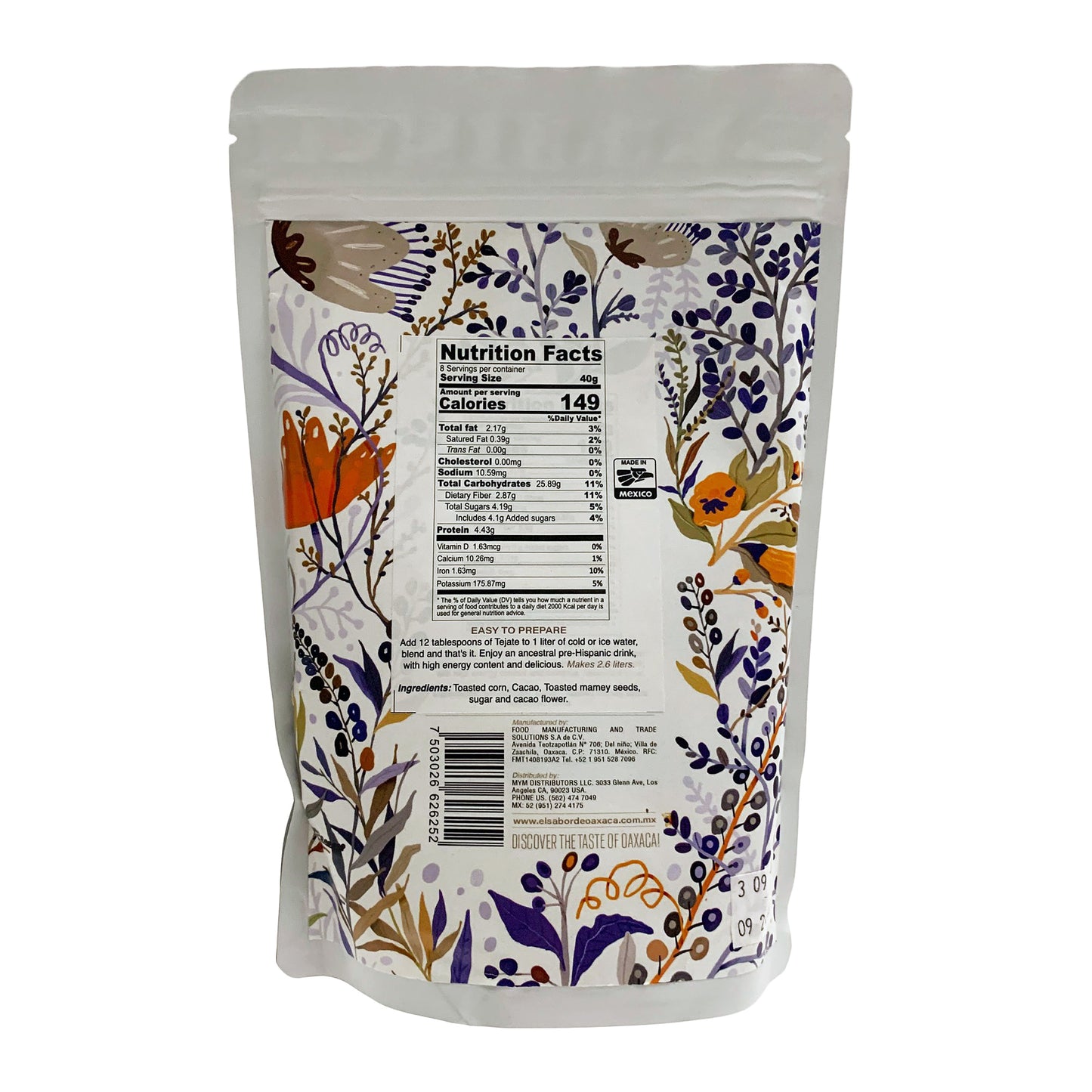 El Sabor de Oaxaca Tejate Powder Mix from Mexico - 11 Ounces