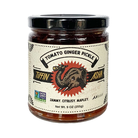 Tiffin Asha Tomato Ginger Pickle (Tomato Chutney Condiment) - 9oz