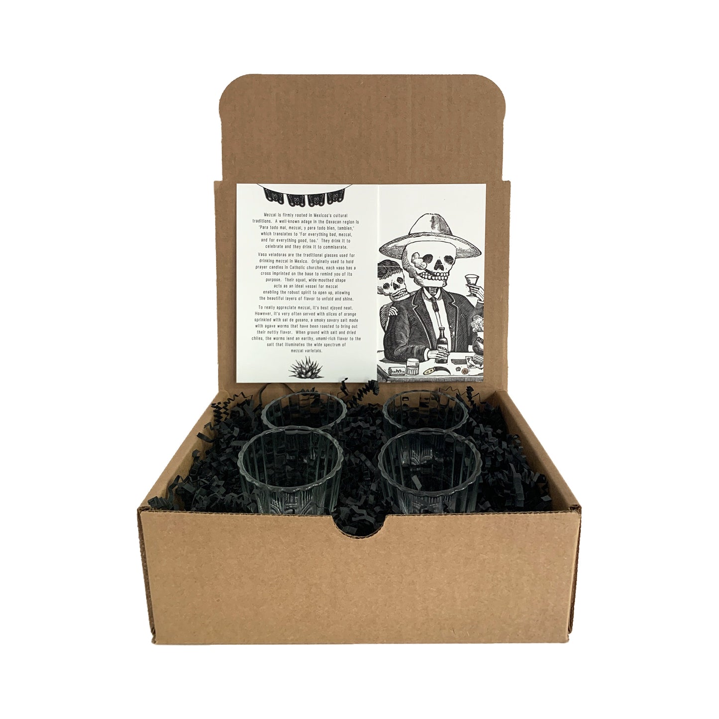 Vaso Veladora Mezcal or Tequila Shot Glasses from Mexico (Pack of 4)