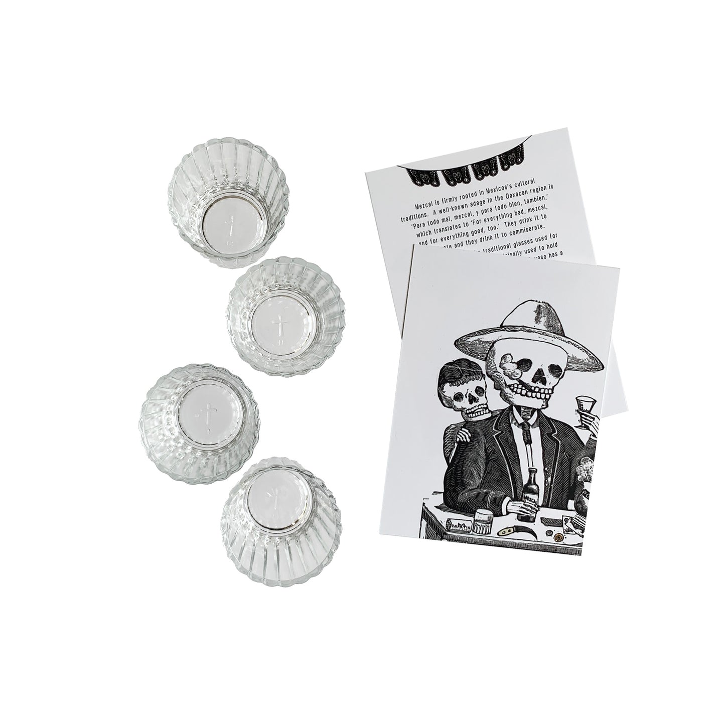 Vaso Veladora Mezcal or Tequila Shot Glasses from Mexico (Pack of 4)