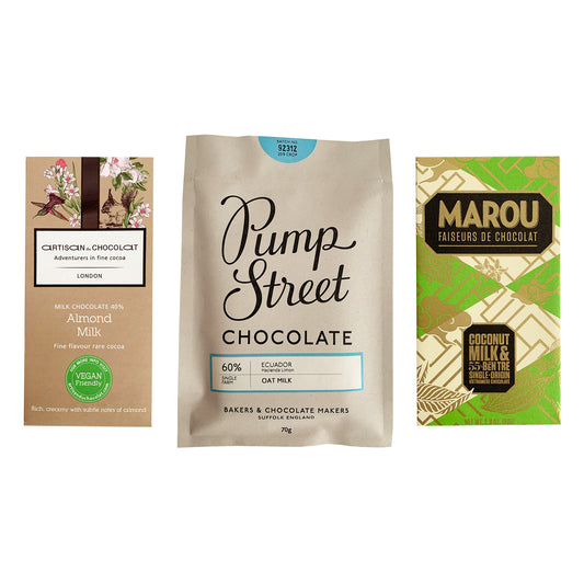 Vegan Milk Chocolate Bar Bundle (Includes Almond, Coconut and Oat Milk Chocolate) 3 Items