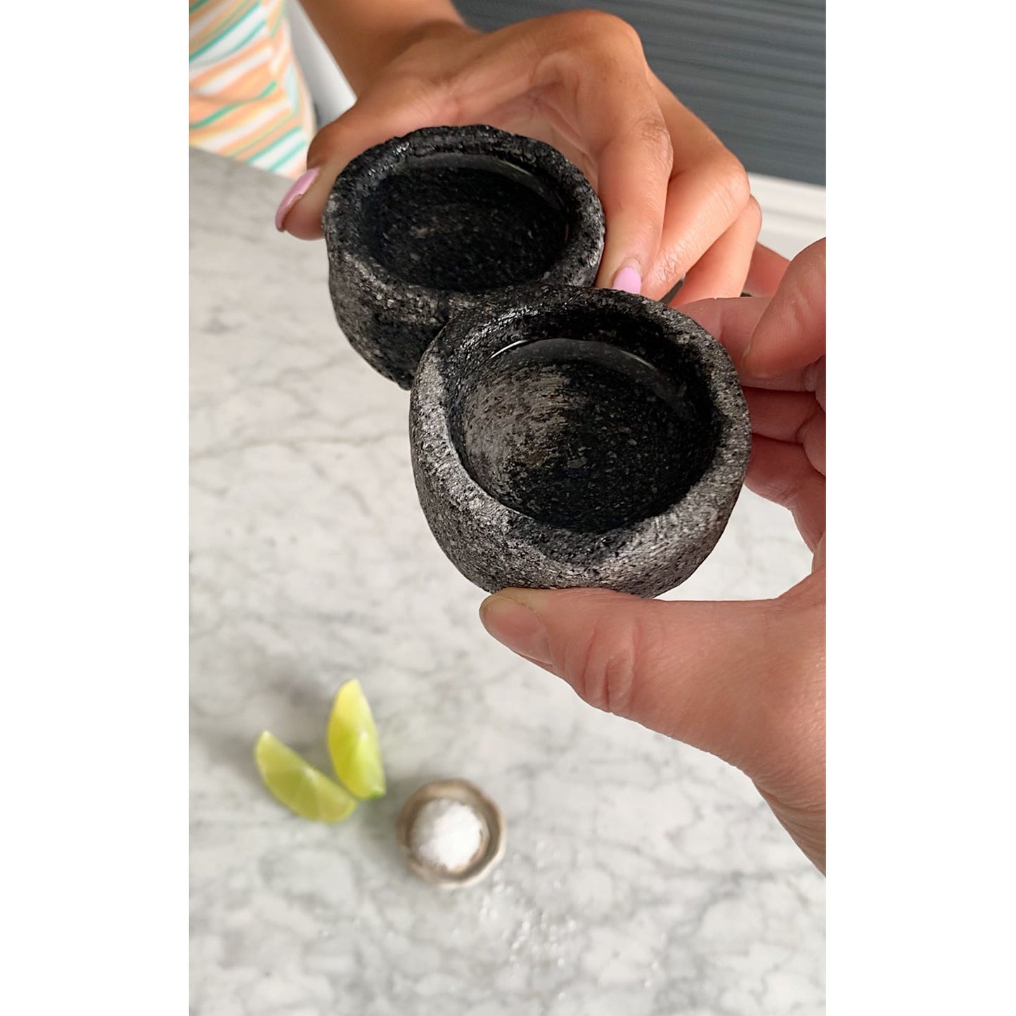Volcanic Stone Mezcal Copitas | Stone Shot Glasses Hand Carved in Mexico | Set of 2