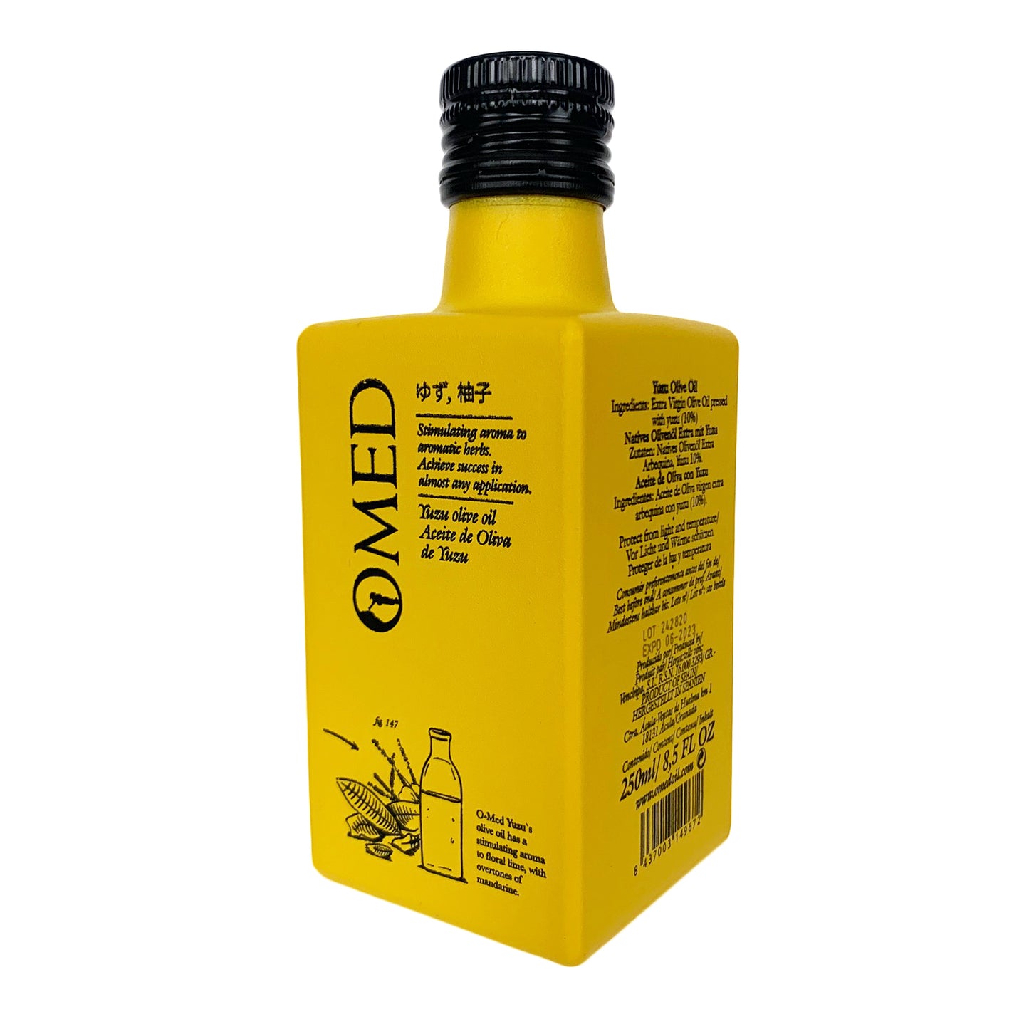 O-Med Yuzu Arbequina Extra Virgin Olive Oil 250ml